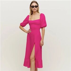Reformation Belgium linen midi dress (corvette)